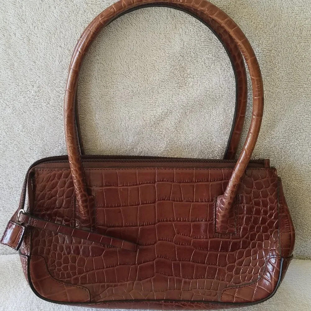 NEWPORT NEWS EASY STYLE VINTAGE FAUX ALLIGATOR LEATHER PURSE - Picture 4 of 13